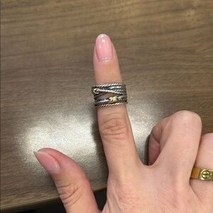 David Yurman Double X wide band ring